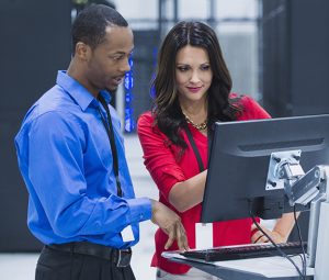 government contractors in server room