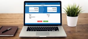 Online Banking Screen on Laptop
