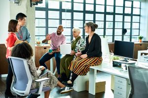 Nonprofit meeting between business colleagues