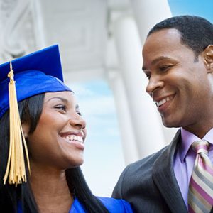 African American Father with Graduating Daughter
