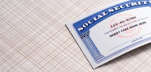 Social Security Card with insert fake name here text