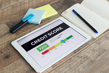 credit score display on tablet