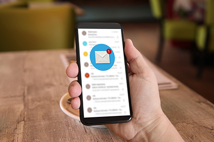 email alert on mobile device
