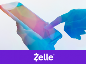 mobile device and hand with Zelle Reference