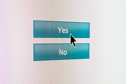 yes-no-buttons-sm mobile screen with yes and no button options