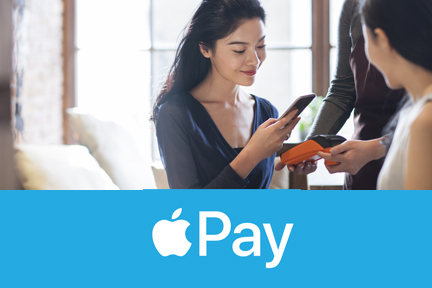 Apple-Pay-person-payingbillwithphone Woman paying waitress using smart phone