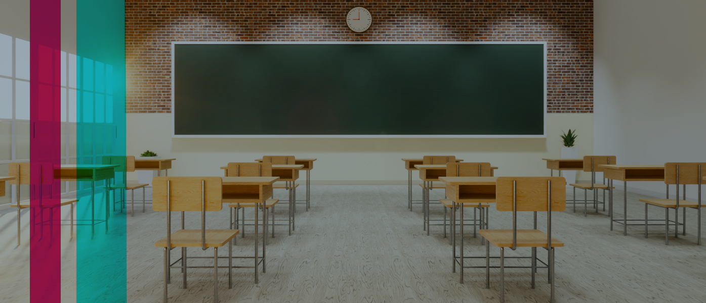 Clean classroom practicing social distancing