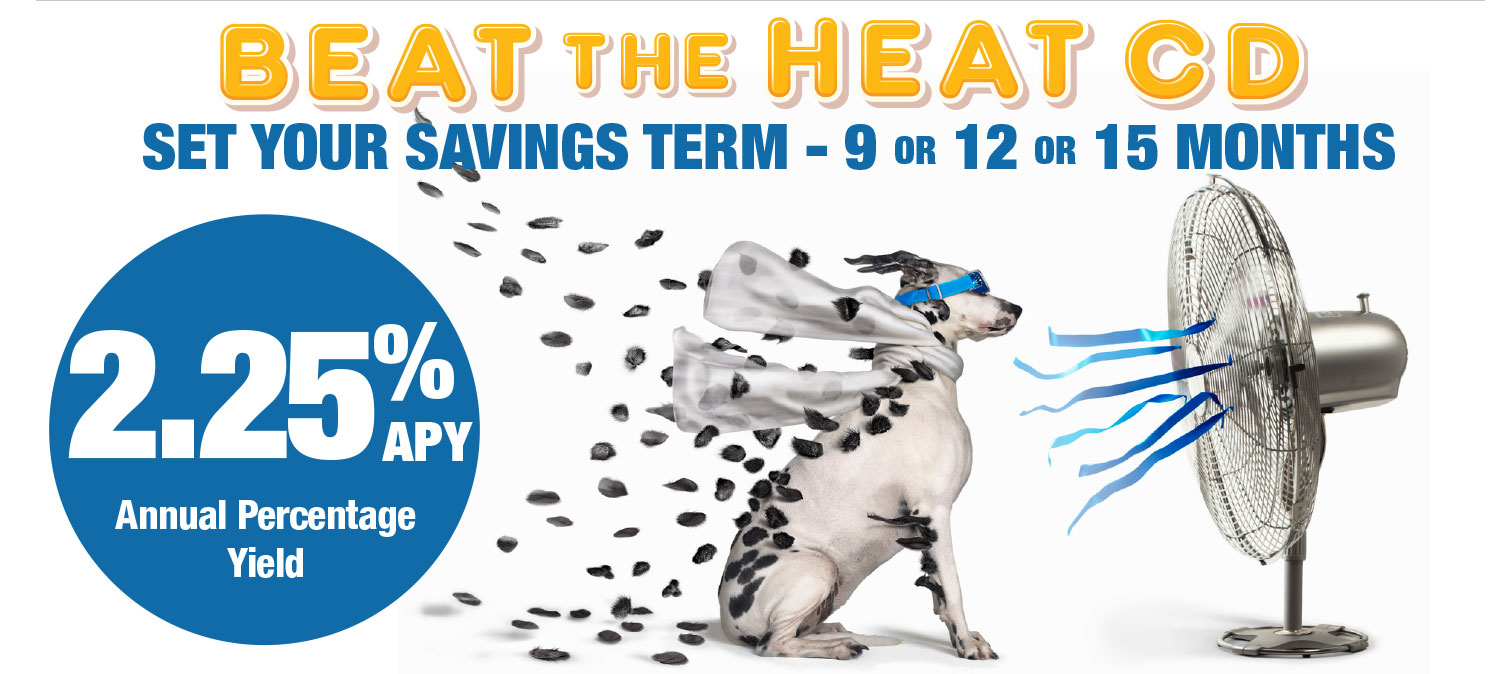 Beat the Heat 9,12, or 15 Month 2.25% APY CD
