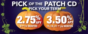 Pick of the Patch CD - Pick Your Term 2.75% APY for 9 or 12 Months or 3.50% APY for 15,18,21 or 24 Months
