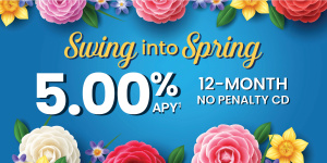 Swing into Spring 5.00% APY 12 Month No Penalty CD
