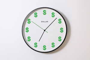 Wall Clock with dollar signs